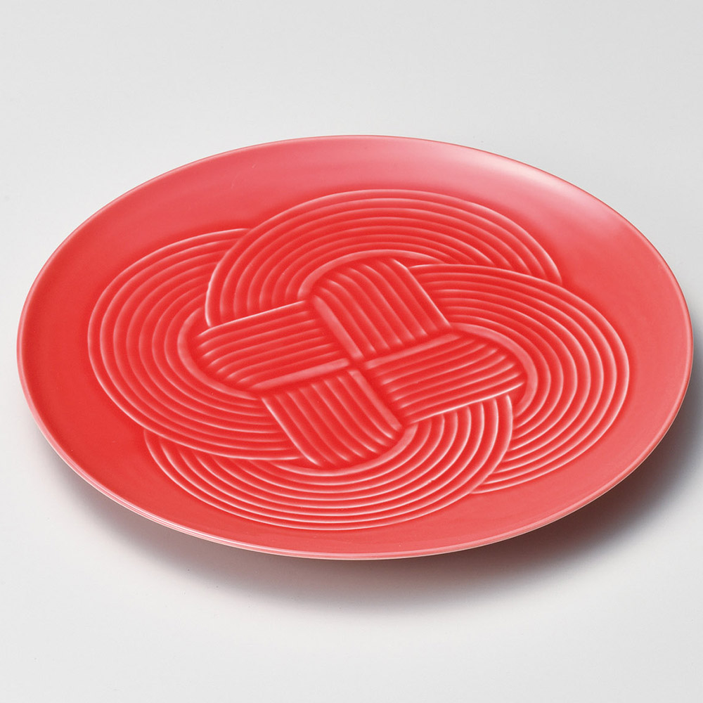 赤結大皿(和風丸皿(中サイズ))|食器通販の陶磁庵