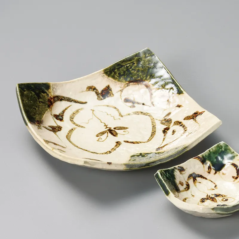 織部扇面向付のみ(和食器,鉢もの,中鉢)|食器通販の陶磁庵