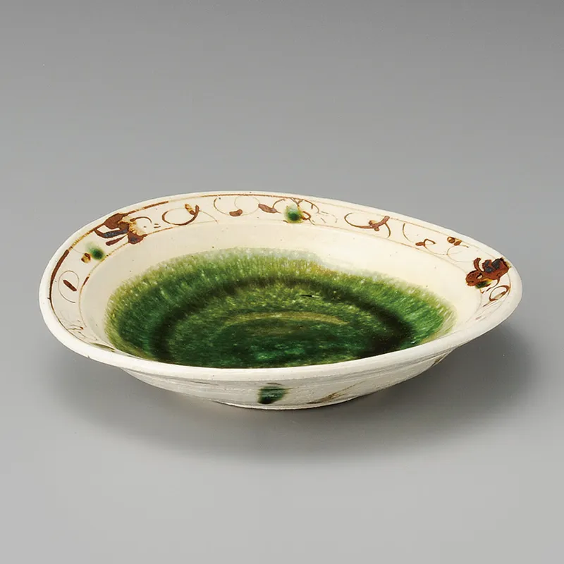 織部扇面向付のみ(和食器,鉢もの,中鉢)|食器通販の陶磁庵