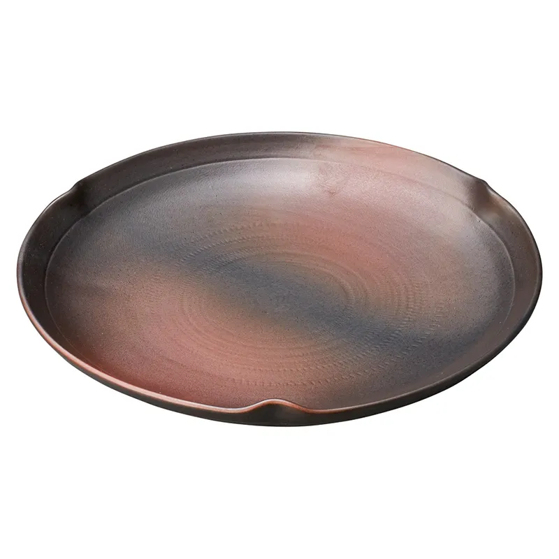 備前焼締（強化） 三ツ押6.0皿(和風丸皿(小サイズ))|食器通販の陶磁庵