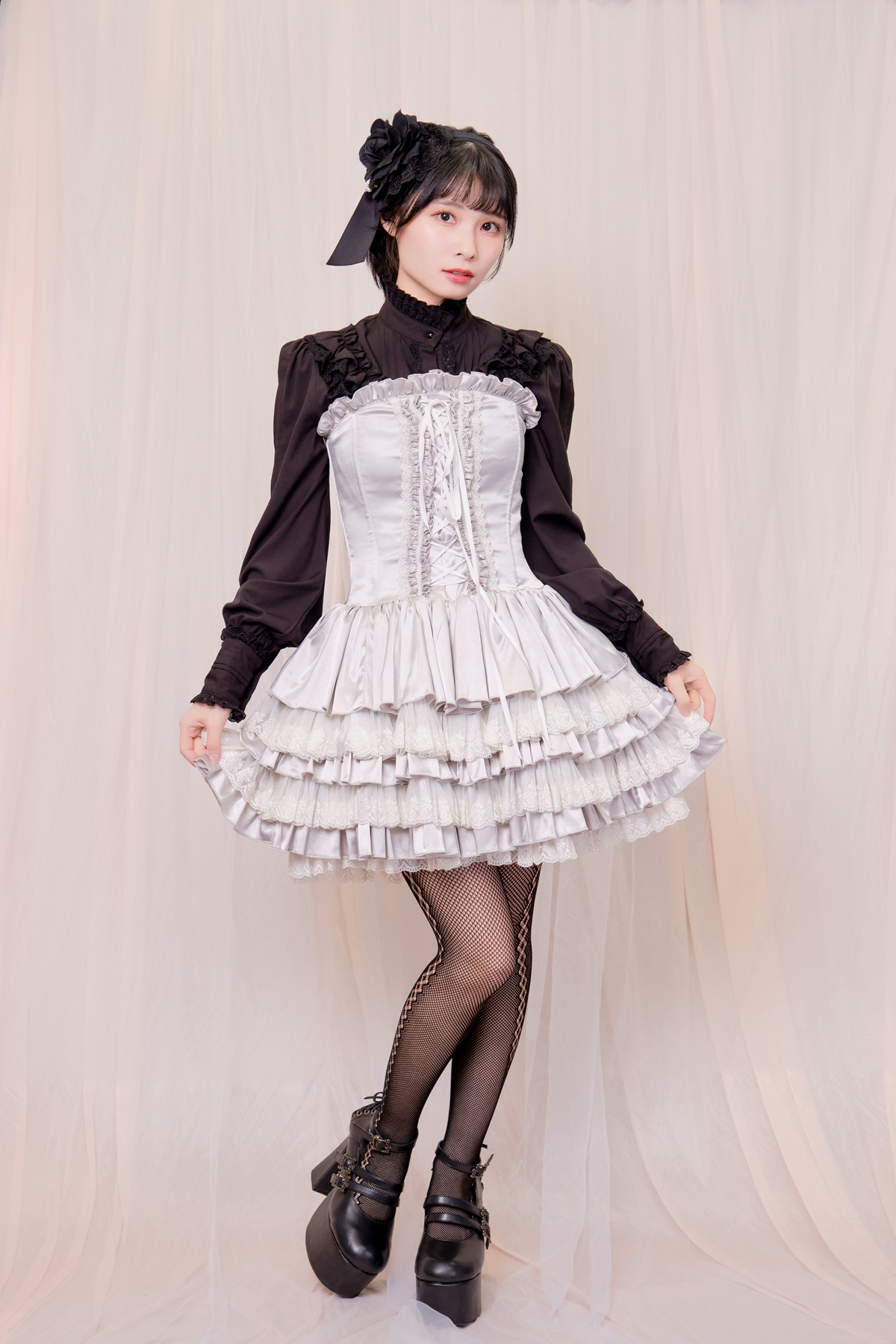 ミニコルセットワンピース シルバー｜東京ロリィタ-TOKYO LOLITA