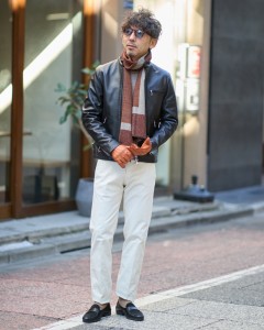 ラムナッパレザー スタンドカラー シングルライダース【SINGLE RIDERS