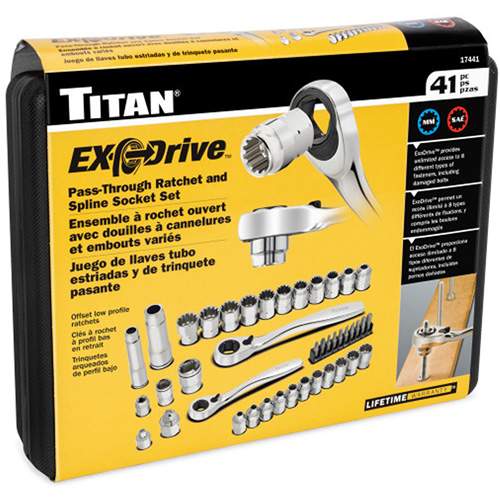 Titan 17441 41 pc. ExoDrive Pass-Through Ratchet and Socket Set