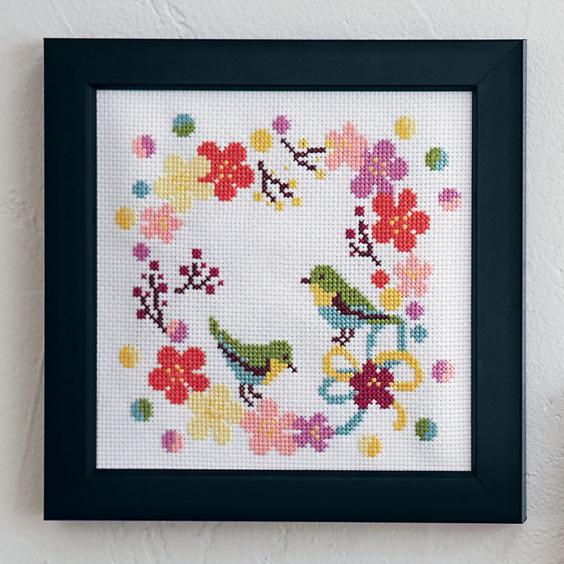 モダンアートなクロスステッチ「椿」: キット｜手づくりタウン by 日本