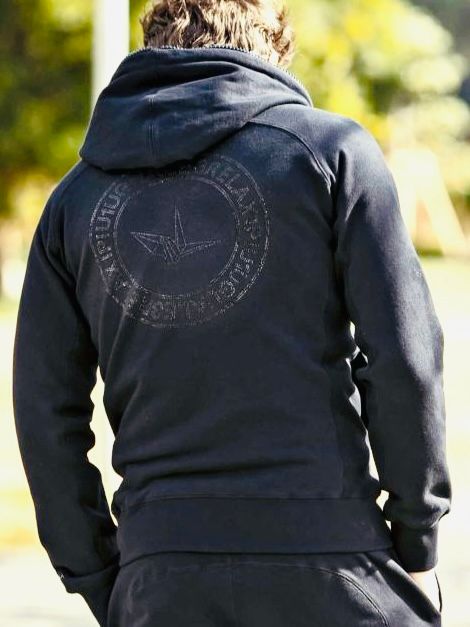 1PIU1UGUALE3 RELAX - ラインストーンサークルロゴスウェットパーカー