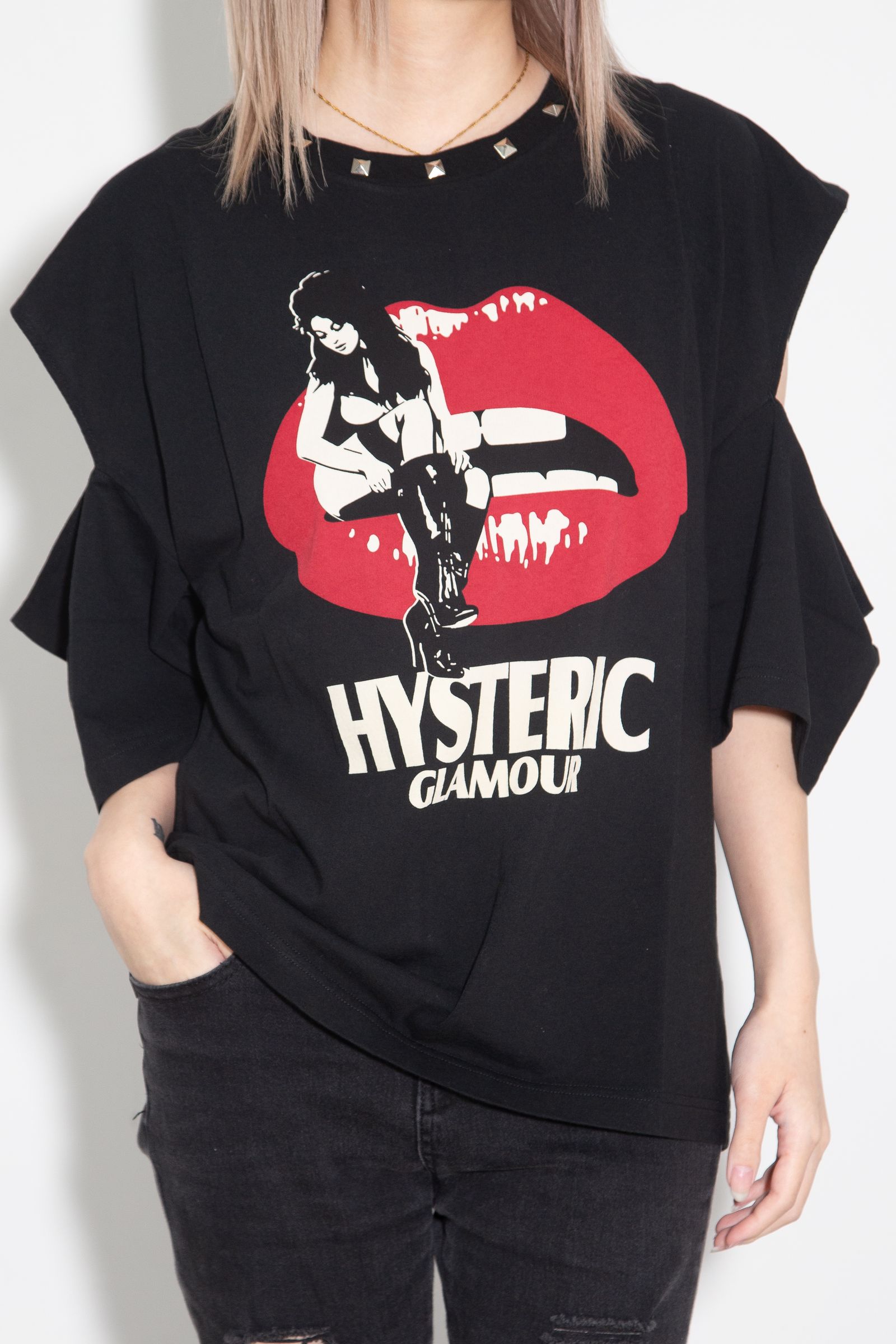 HYSTERIC GLAMOUR - HYSTERIC LIPS GIRL SITTING オーバーサイズT