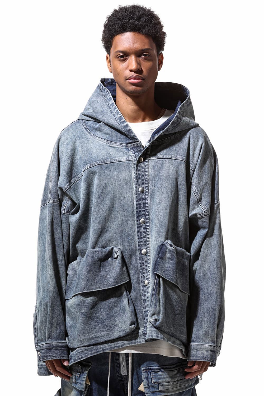 A.F ARTEFACT - VintageDenim Hoodie Blouson / ブルー | Tempt