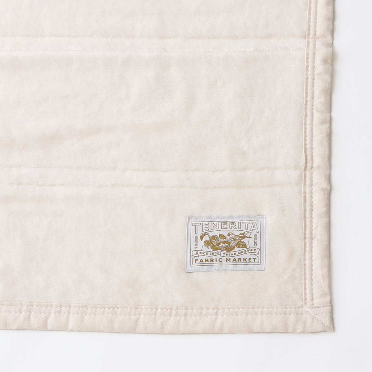 コットンダブルカットボーダーハーフケット(FREE セージ): ベッド