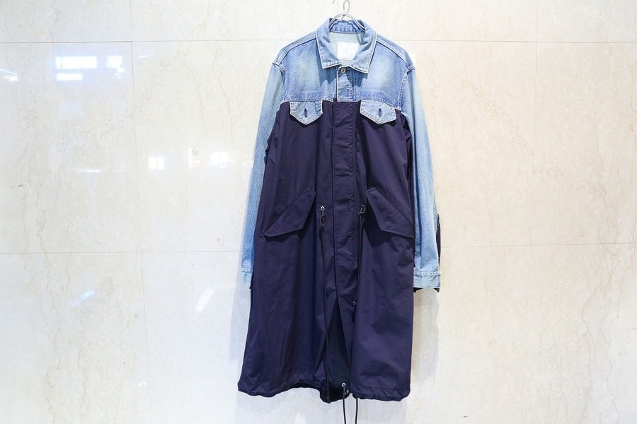 sacai/デニムモッズコート 取り外しフード付き 【公式通販】