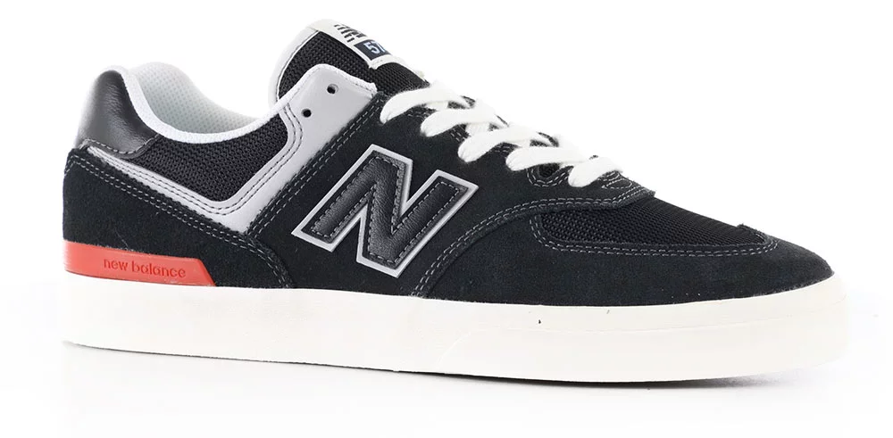 New Balance Numeric 574V (WIDE) Skate Shoes - black/grey/red | Tactics