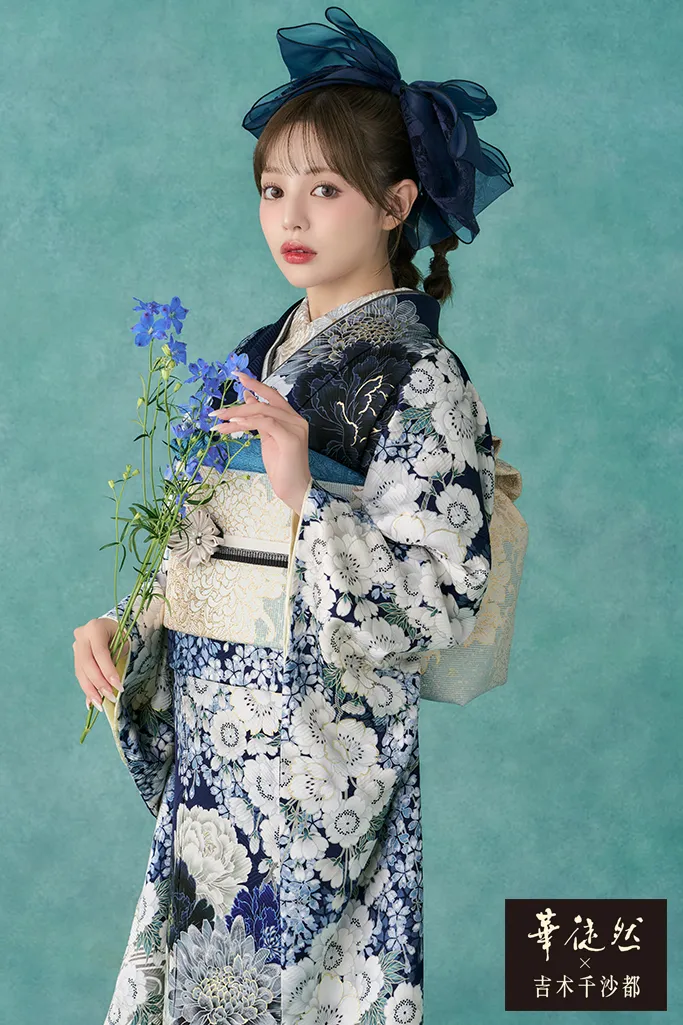 九重×中村里砂 白/赤/紅白 牡丹柄/梅柄/松柄 大人っぽい 綺麗 レトロ