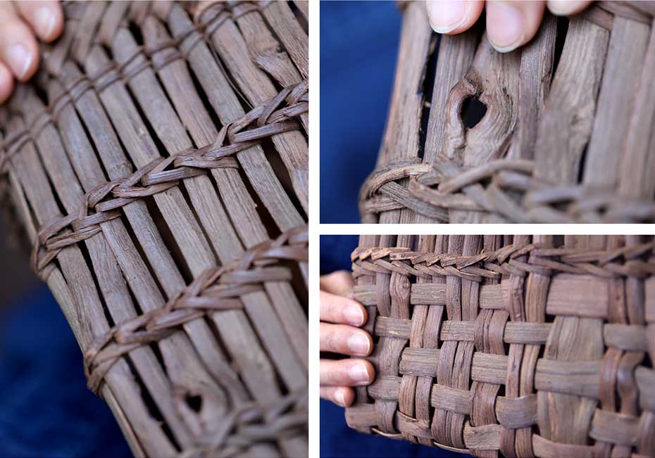 受注生産 お届けまで約1～2ヶ月】 【国産】山ぶどう棚編み手提げ籠