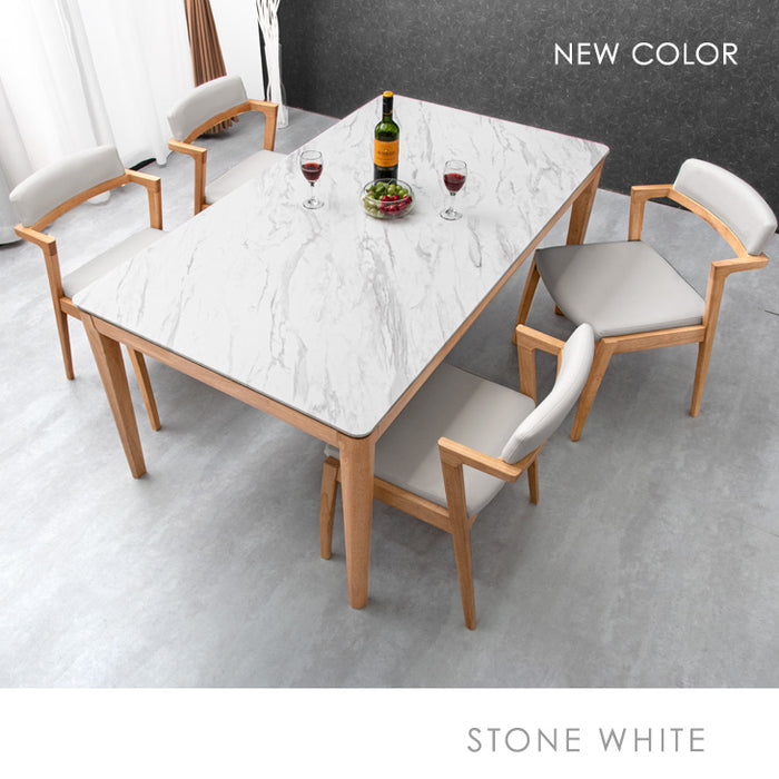 幅160］4人掛け 大理石調 ダイニングテーブル5点 セット チェア4脚