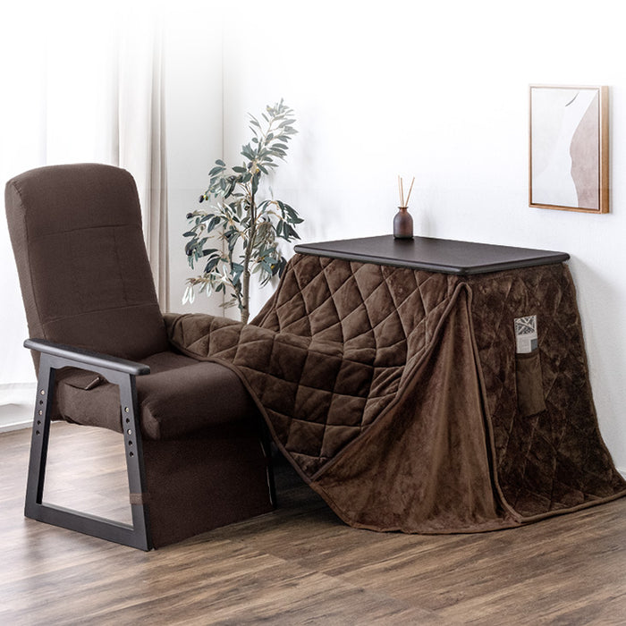 80×50cm] パーソナルこたつ3点セット ハイバックリクライニングチェア