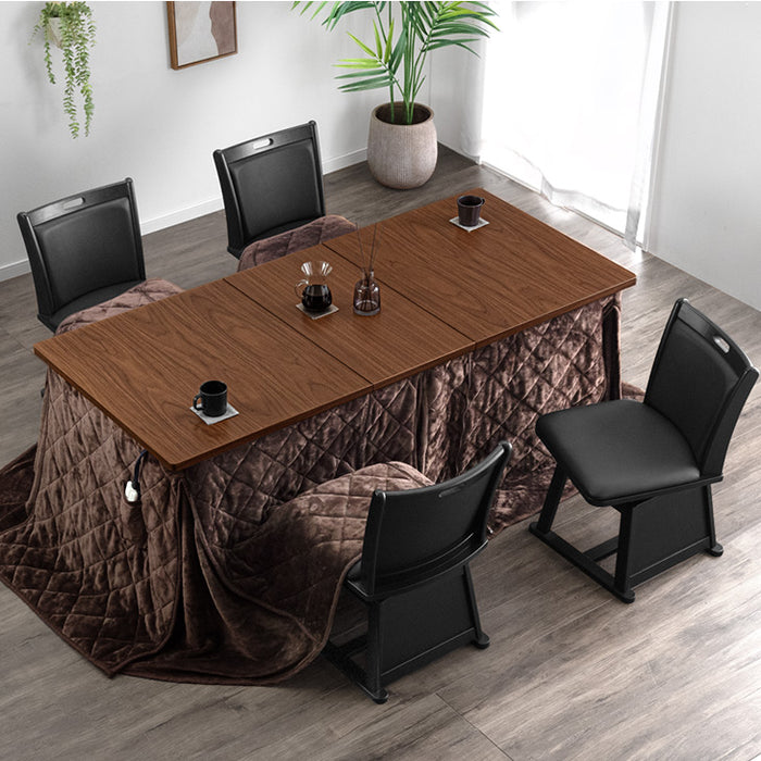 6点セット] [幅120×奥行75cm] ダイニングこたつ 4人掛け 手元