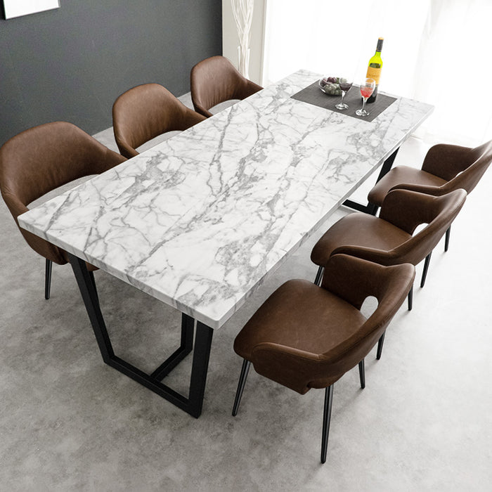 幅180cm］ダイニングテーブル 単品 6人掛け ストーン調 大理石調