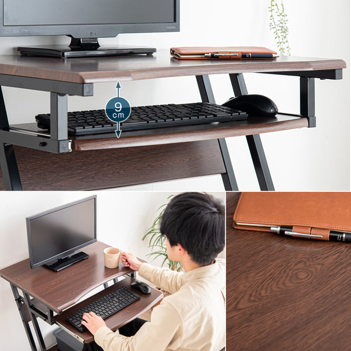 幅60cm パソコンデスク スライドラック キャスター付き〔25400033