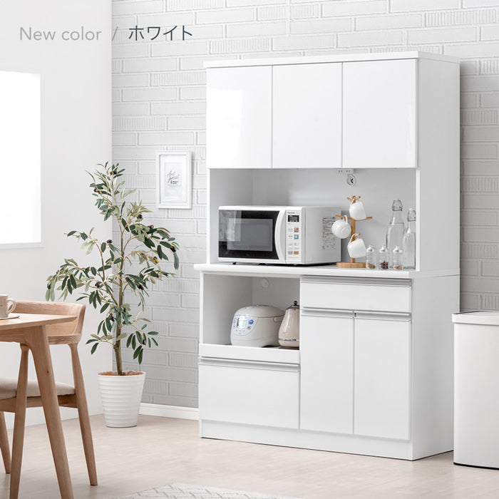 幅120］国産 食器棚 完成品 コンセント付き 大型レンジ対応 キッチン