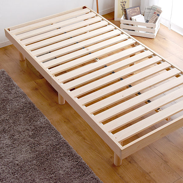 シングル] 総ひのき造り すのこベッド 3段階高さ調節 フレーム単品 檜