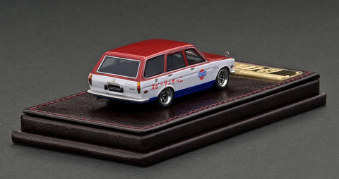 Ignition Model 1/64 Datsun Bluebird (510) Wagon Red/White/Blue