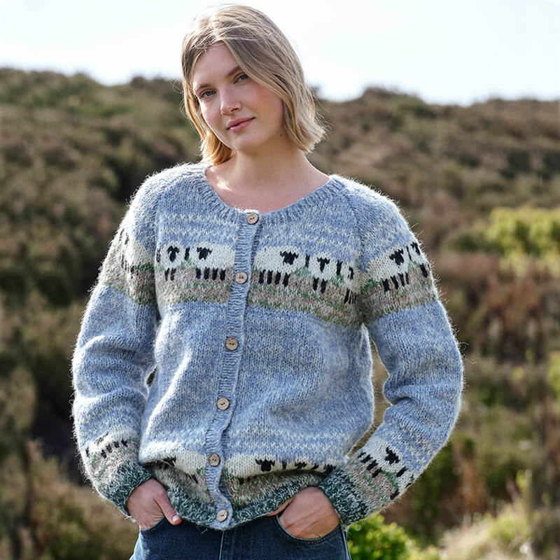 Women's Mohair Wool Sheep Cardigan Sweater | The Irish Store