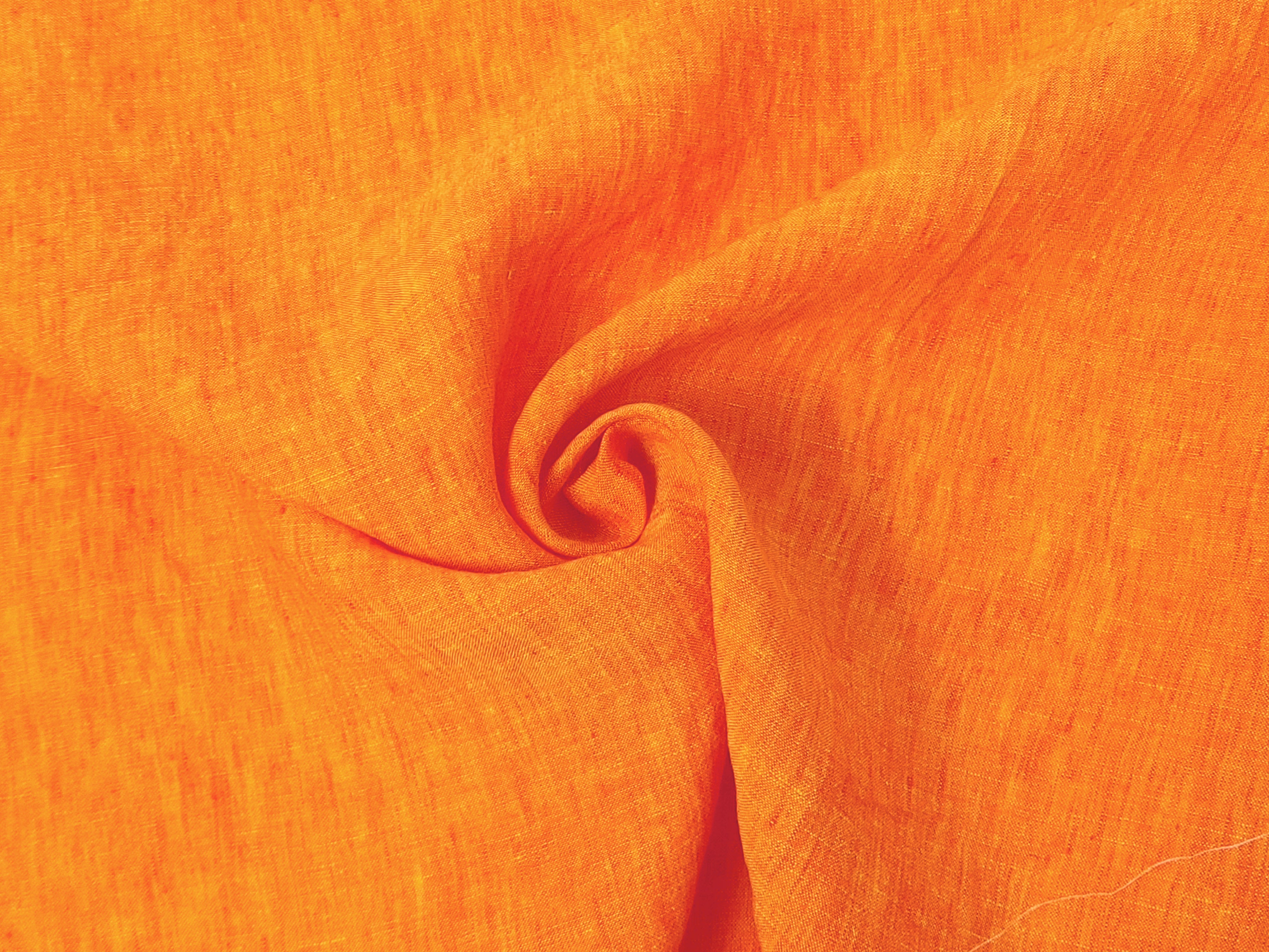 100% Linen Crispy Fabric | 21s Vintage Chambray Orange – The Linen Lab