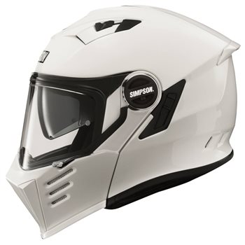 Simpson Darksome Flip Front Motorcycle Helmet (Gloss White) The