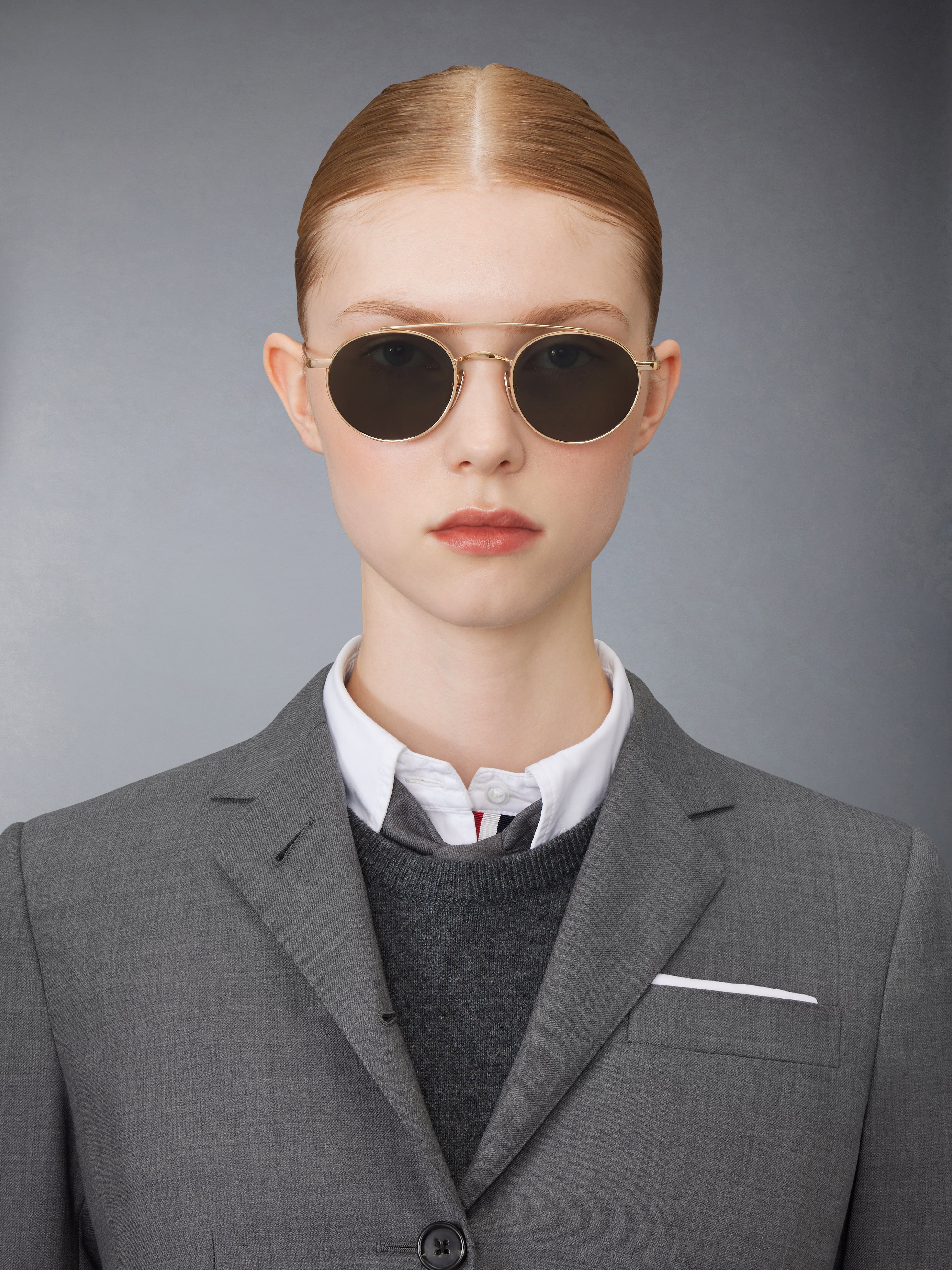 チタンオーバルサングラス | Thom Browne