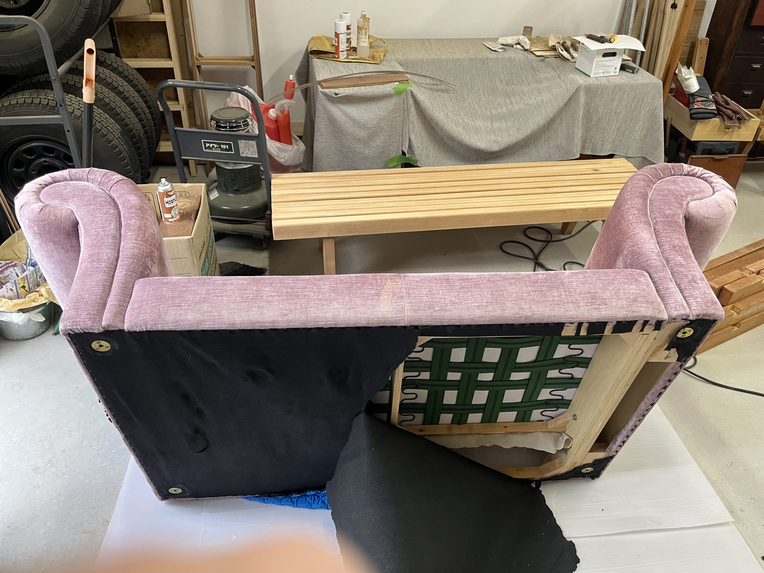 ローラアシュレイ 2Pソファ 生地張替え/クッションウレタン追加