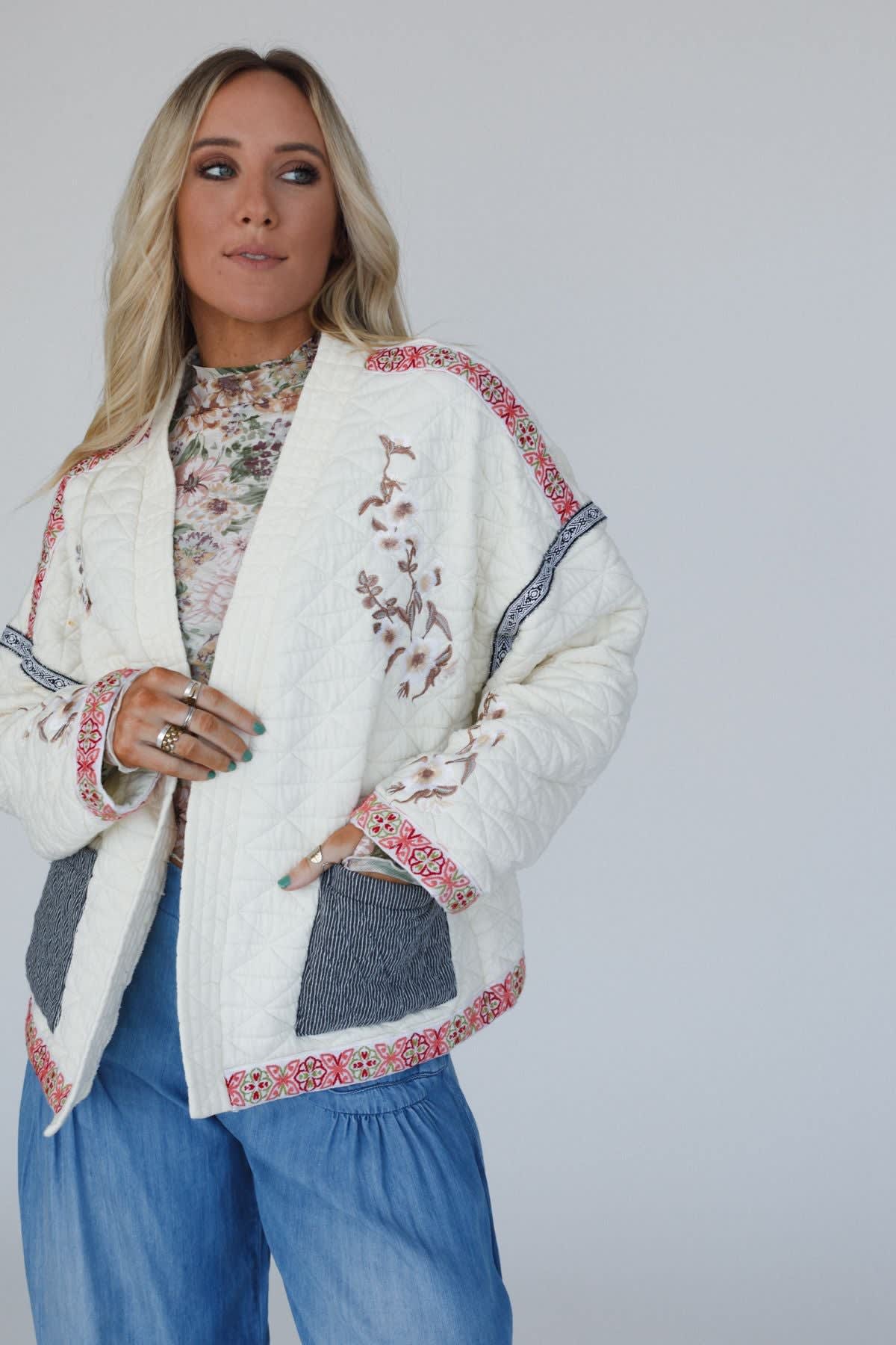 Adeline Embroidered Jacket — Three Bird Nest
