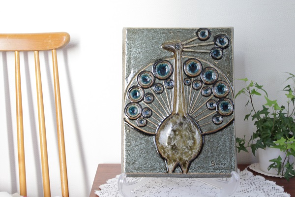 Soholm スーホルム 陶板（くじゃく） / Joseph Simon