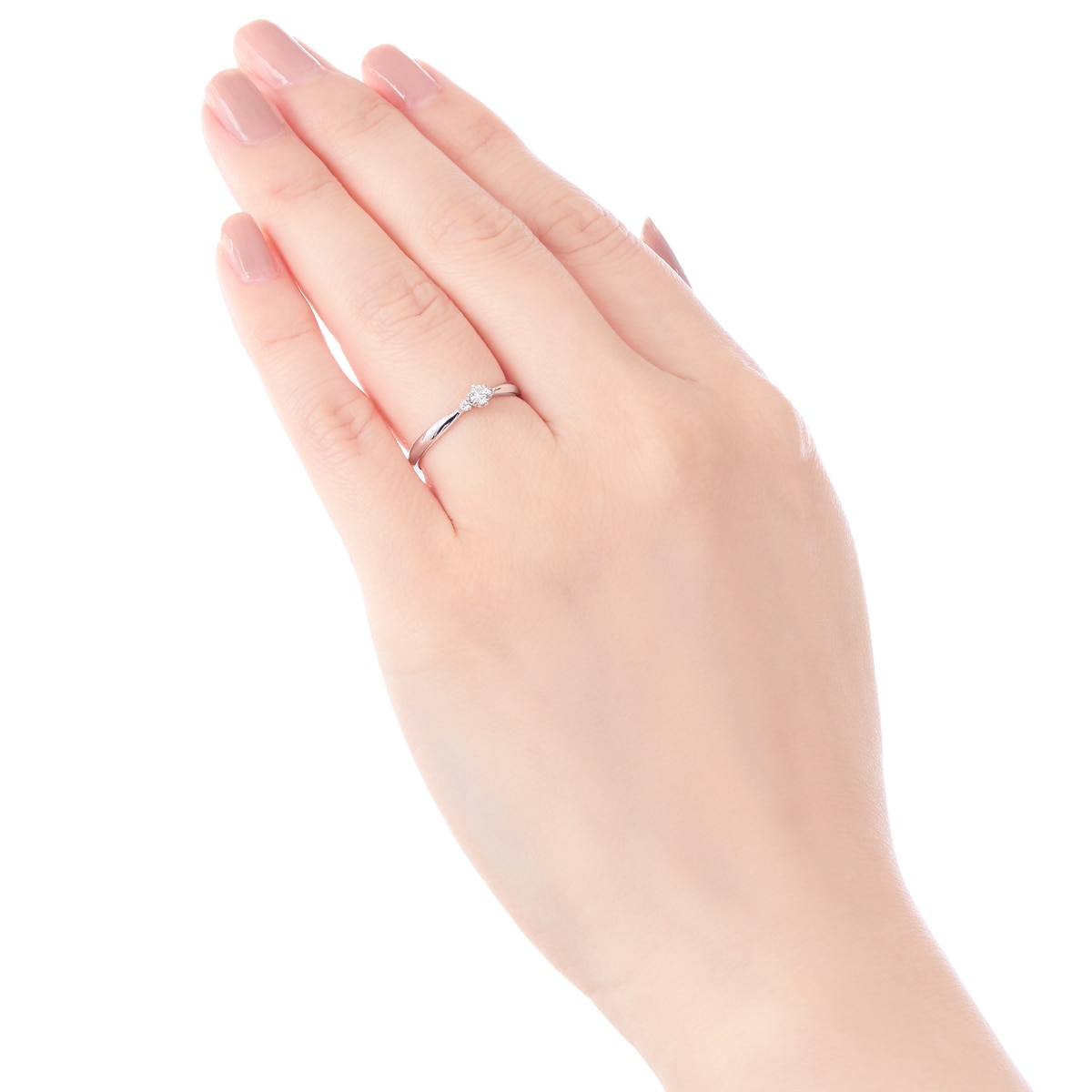 プラチナ鑑定書付ダイヤモンドリング（0.07カラット）(RKR038