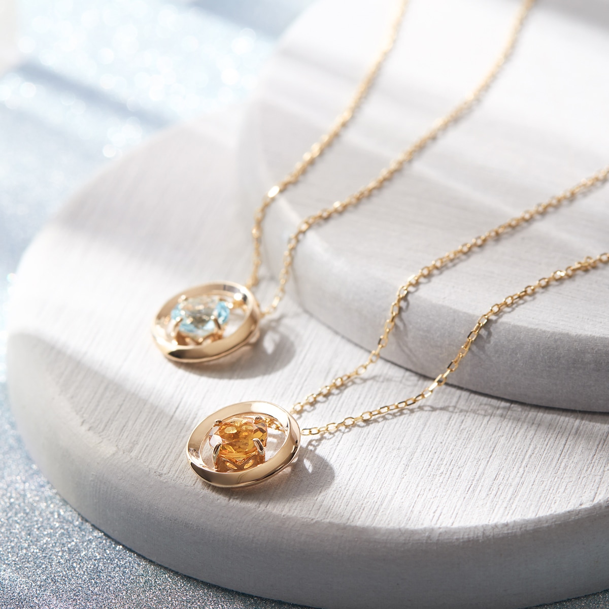 K10イエローゴールドスカイブルートパーズネックレス(RPN579-002