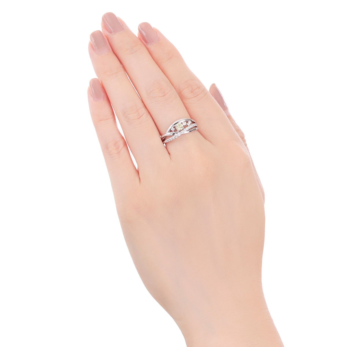 プラチナ鑑定書付ダイヤモンドリング（0.18カラット）(RKR053