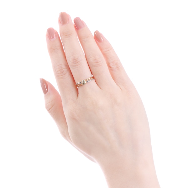 K18イエローゴールド鑑定書付ダイヤモンドリング（0.25カラット