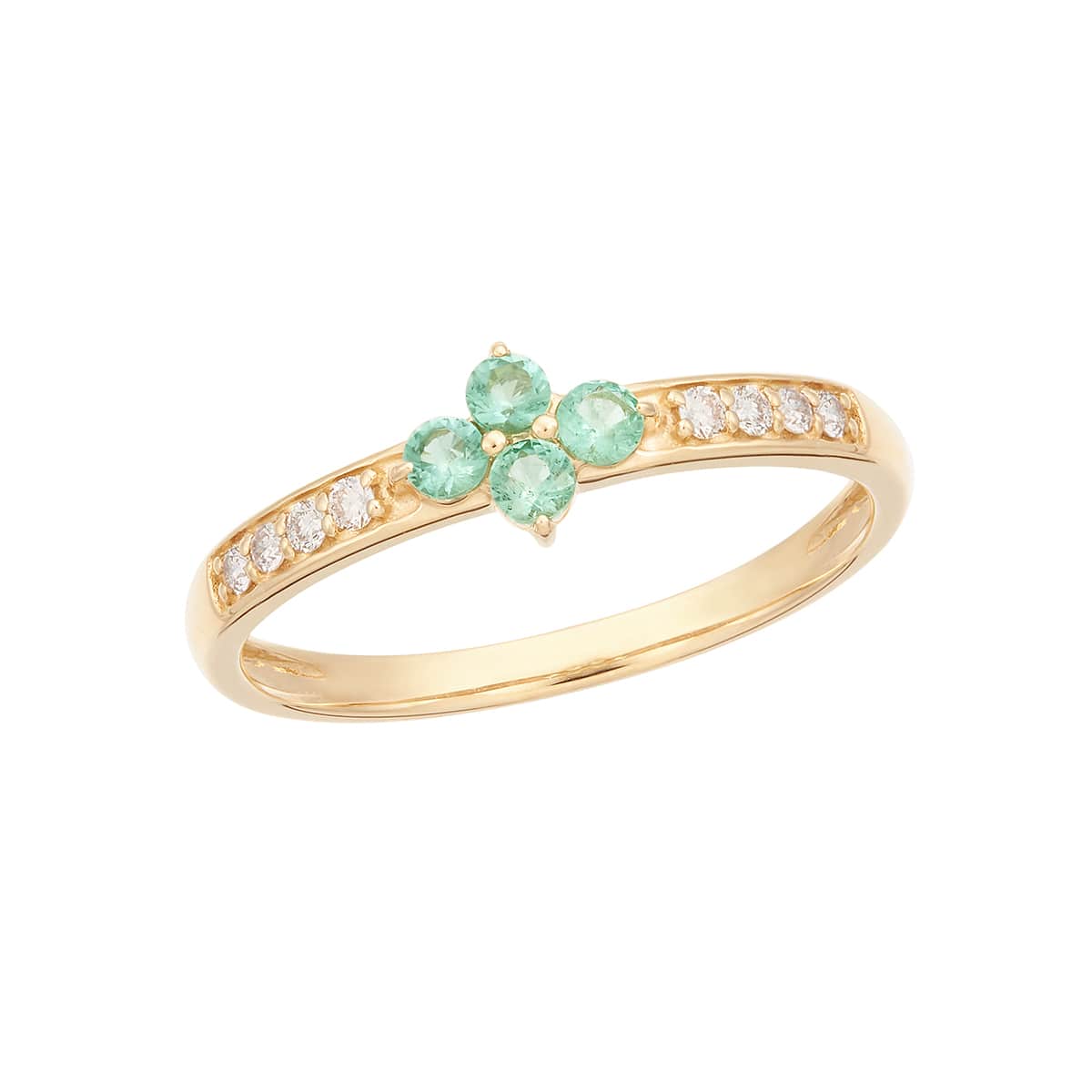 K10イエローゴールドエメラルドリング(RFR449-002)|TSUTSUMI