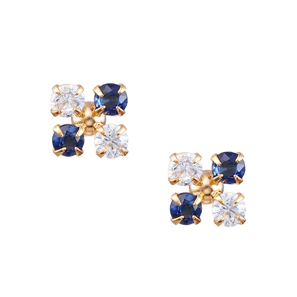 K18イエローゴールドサファイアピアス(RPE389-001)|TSUTSUMI