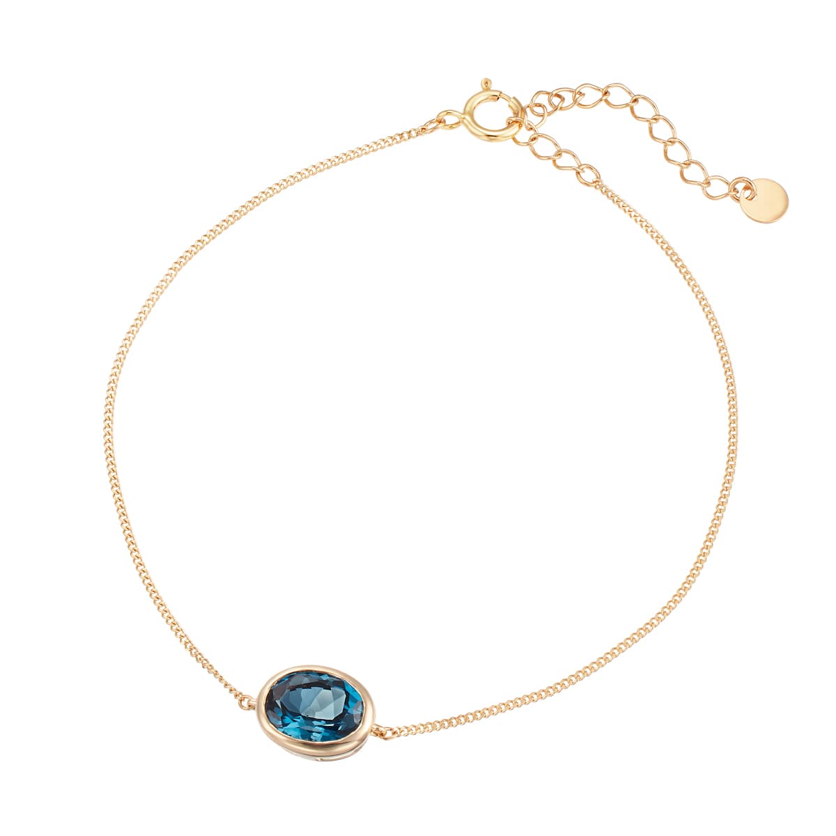 K10イエローゴールドロンドンブルートパーズブレスレット(RBL608