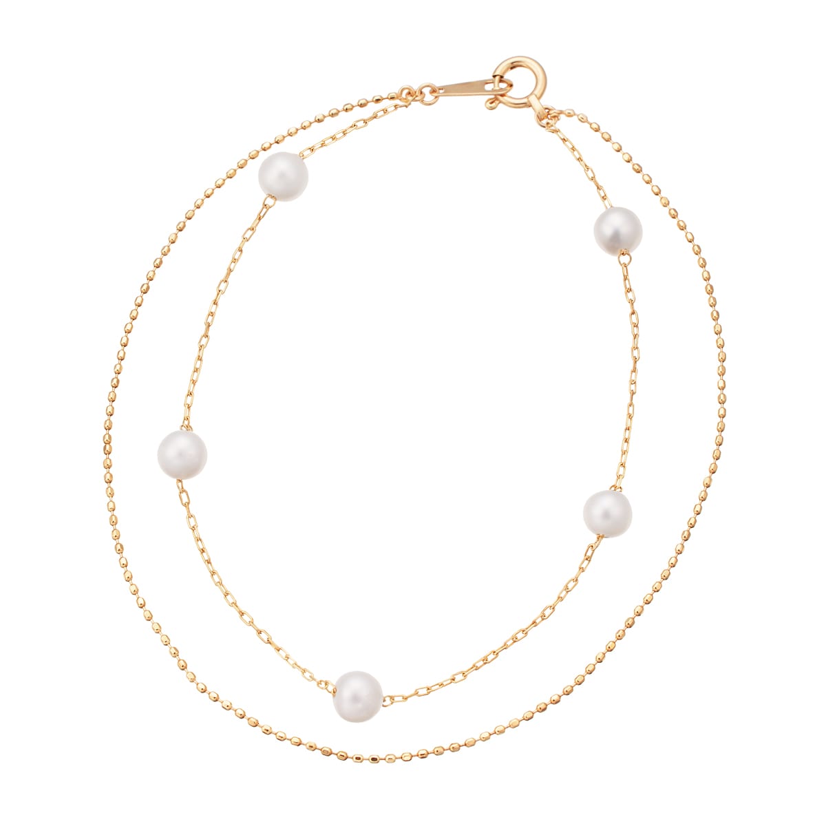 K10イエローゴールド淡水パールブレスレット(RBL621)|TSUTSUMI