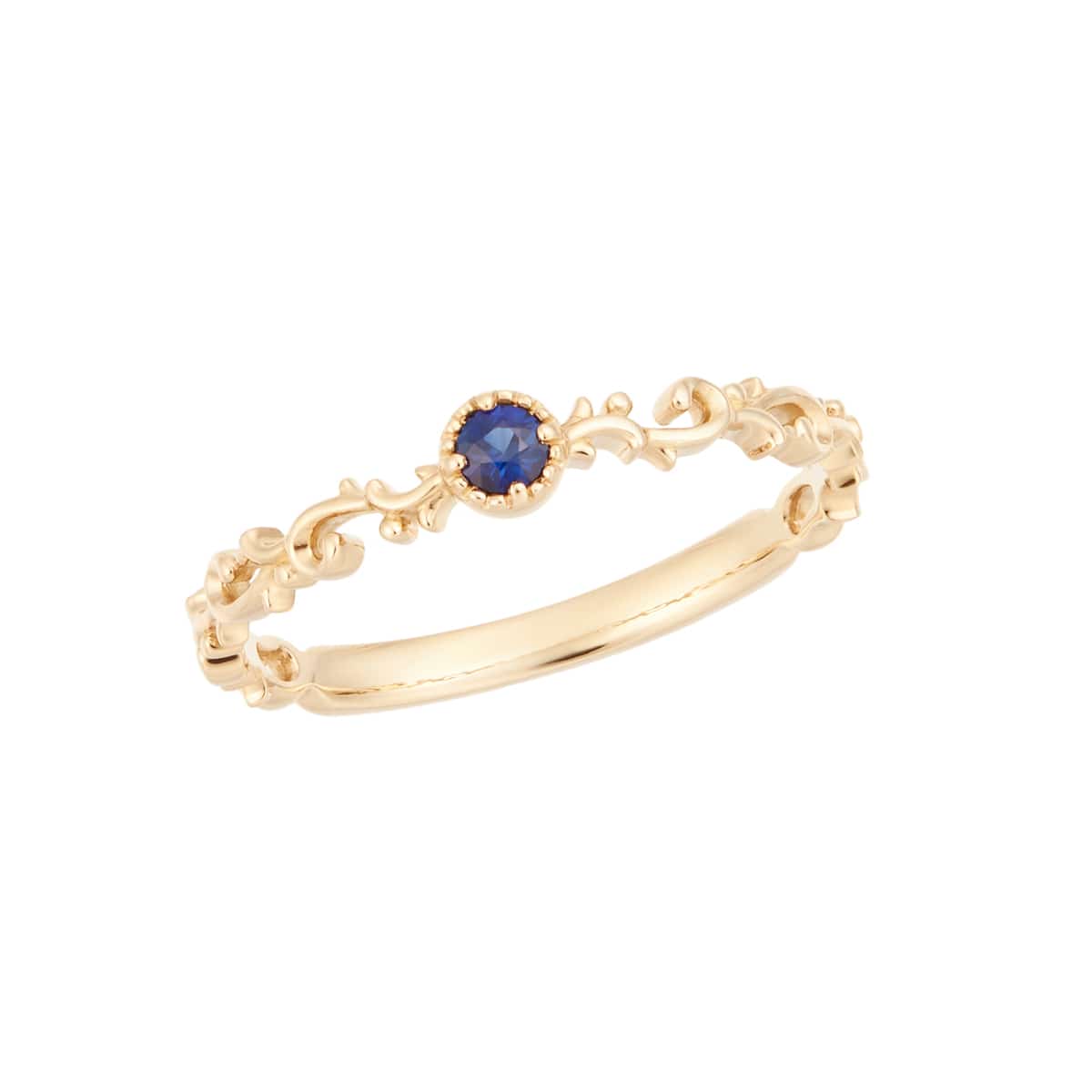 K10イエローゴールドサファイアリング(RFR228-002)|TSUTSUMI