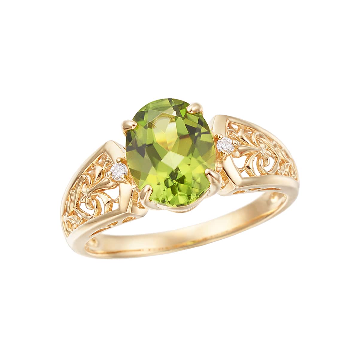 K10イエローゴールドペリドットリング(RFR742-001)|TSUTSUMI