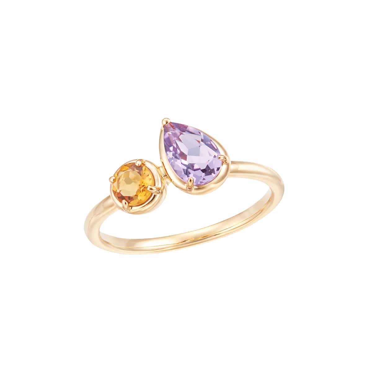 K10イエローゴールドライトアメシストリング（ピンキーリング）(RFR416