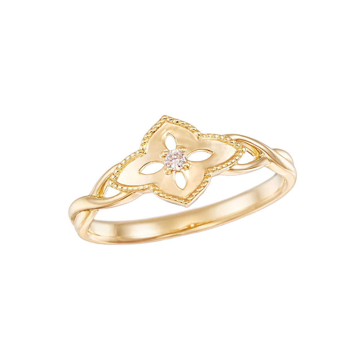 K10イエローゴールドダイヤモンドリング(RFR764-001)|TSUTSUMI