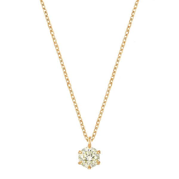 K18イエローゴールド鑑定書付ダイヤモンドネックレス（0.15カラット