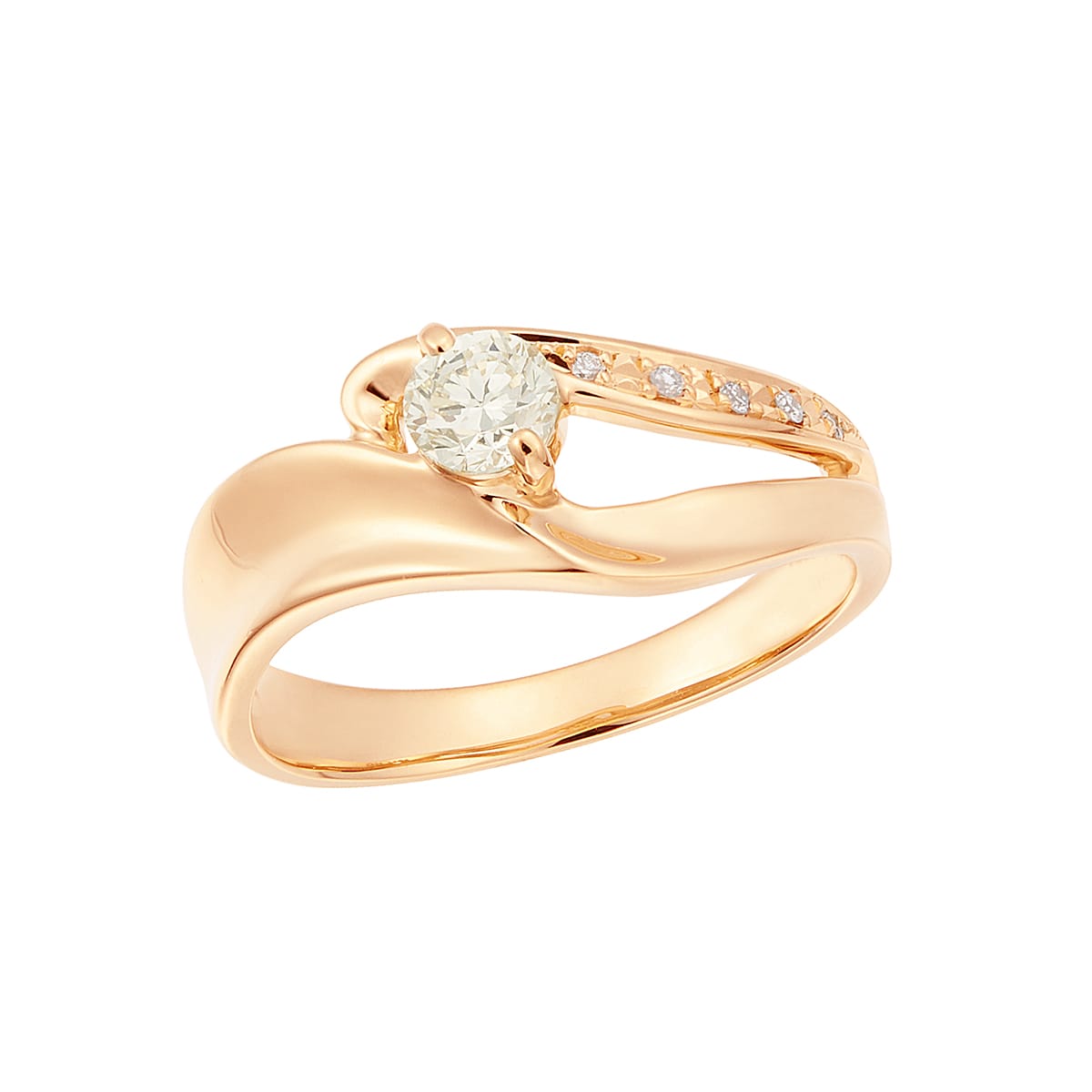 K18イエローゴールド鑑定書付ダイヤモンドリング（0.5カラット