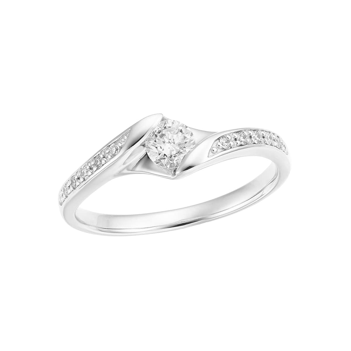 プラチナ鑑定書付ダイヤモンドリング（0.13カラット）(RKR284