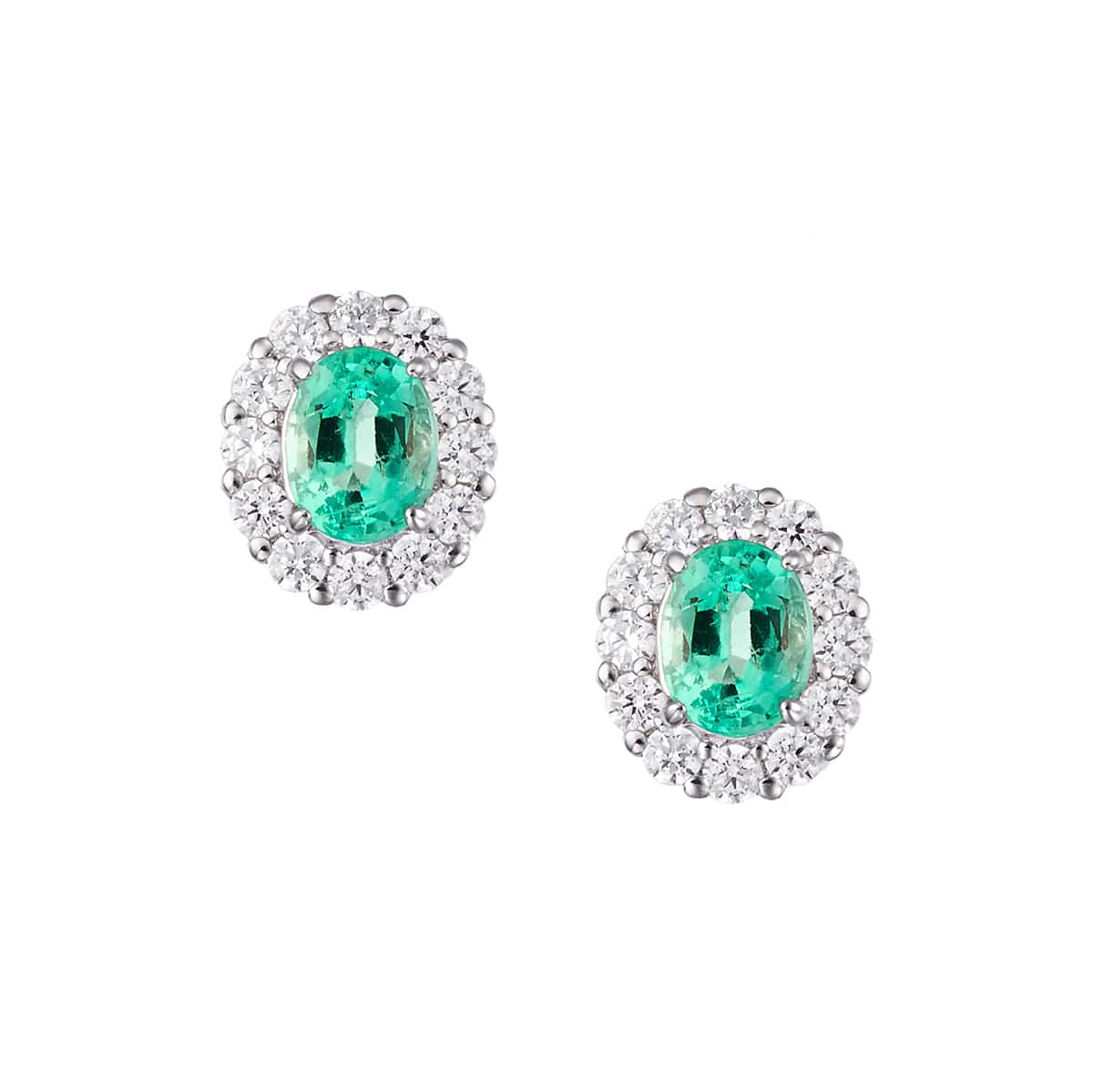 K10ホワイトゴールドエメラルドピアス(RPE395-001)|TSUTSUMI