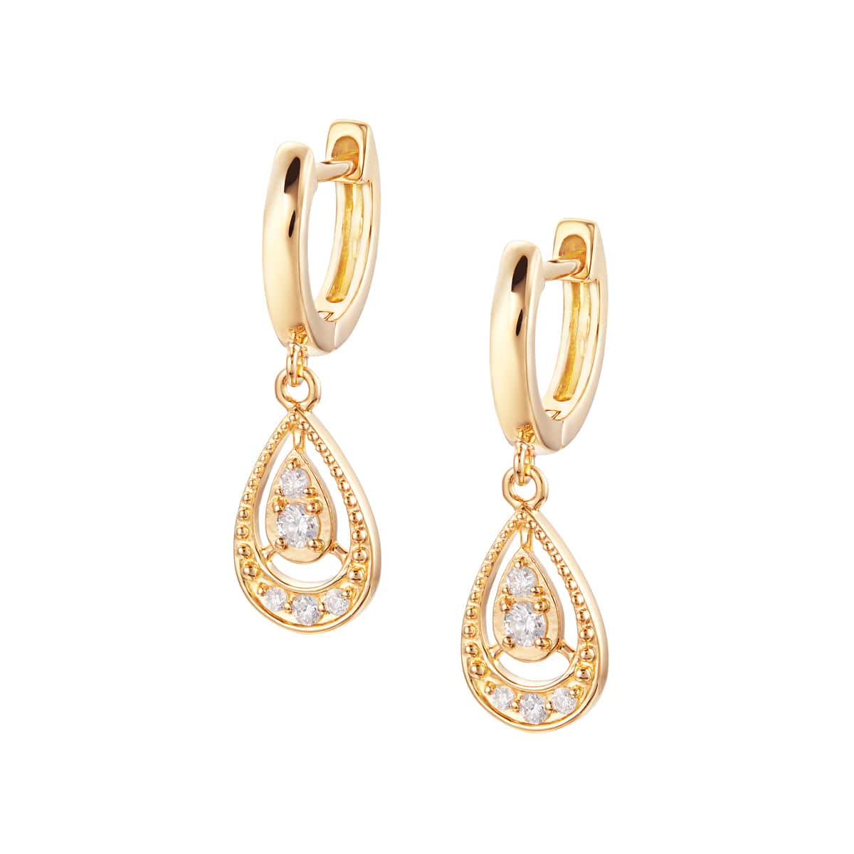 K18イエローゴールドダイヤモンドピアス(RPE609-002)|TSUTSUMI