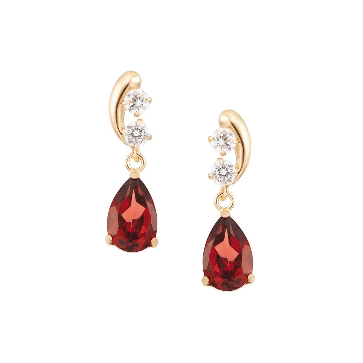 K10イエローゴールドアルマンダインガーネットピアス(RPE734-003