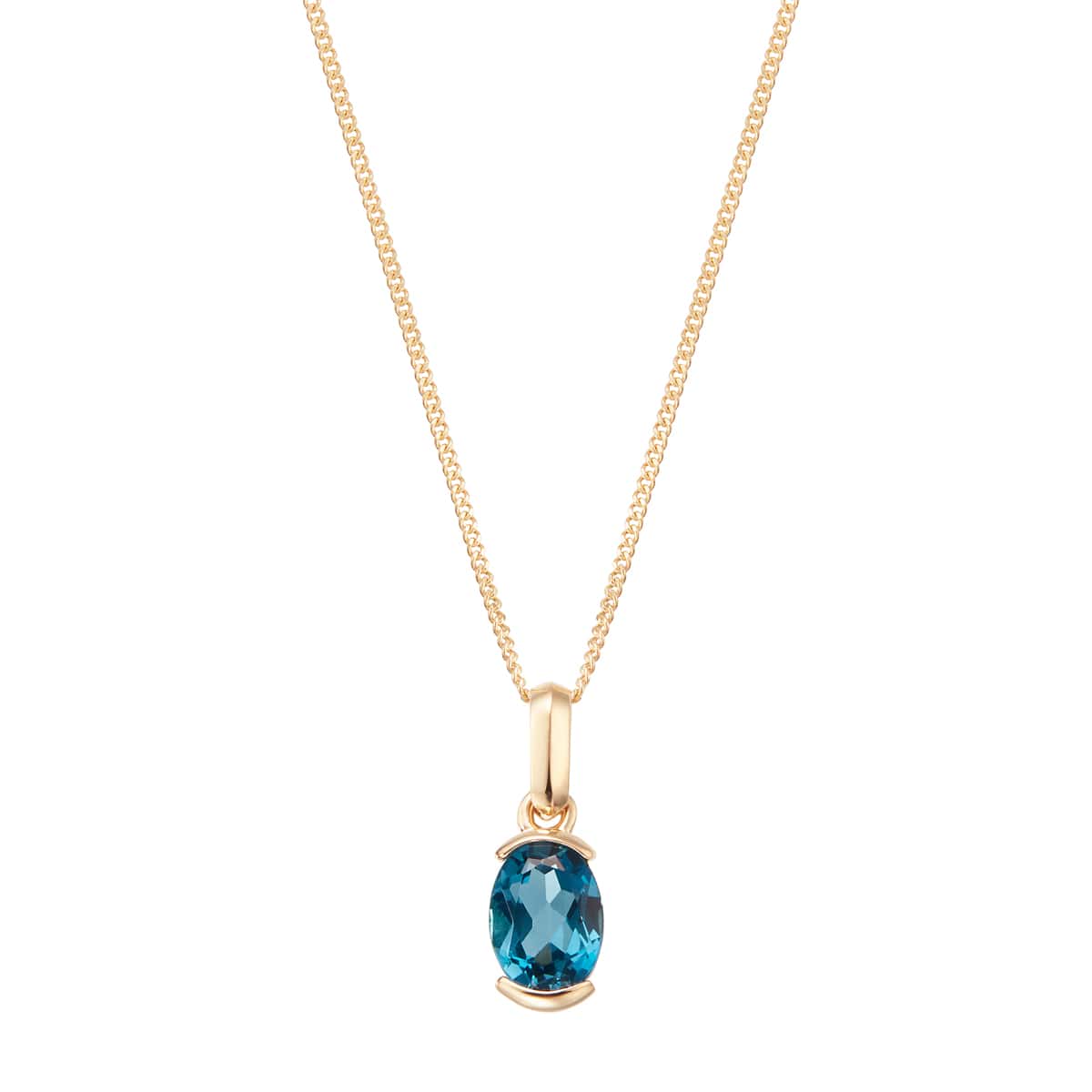 K10イエローゴールドロンドンブルートパーズネックレス(RPN698-002